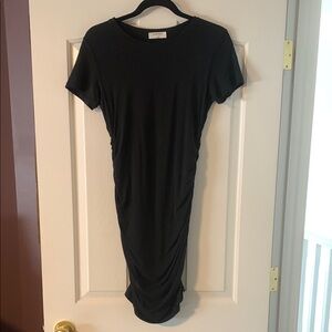 Babaton  Black Ruched Mini Dress